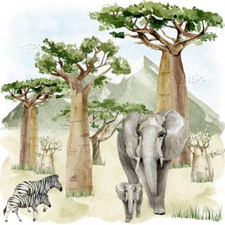 Servilleta decoupage africa elefante baobab PAP STAR CENTROARTESANO