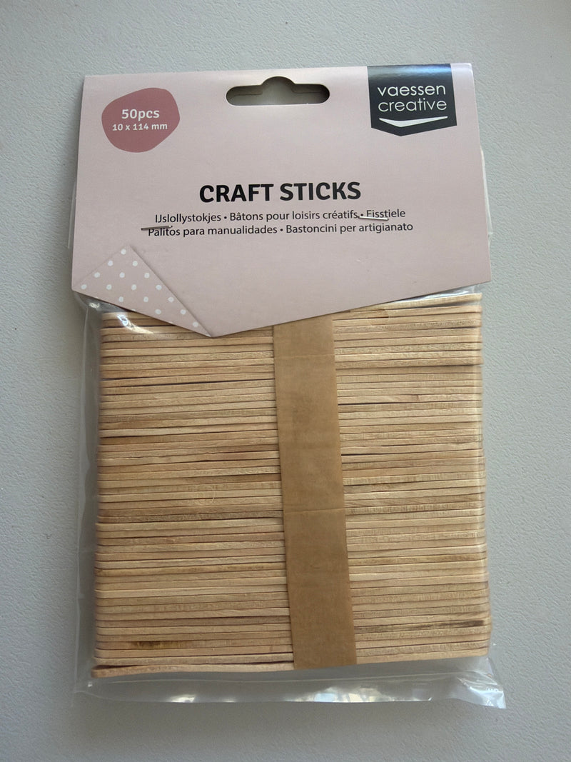 Craft Sticks 50 pcs 10x114 mm Vaessen Creative 21751