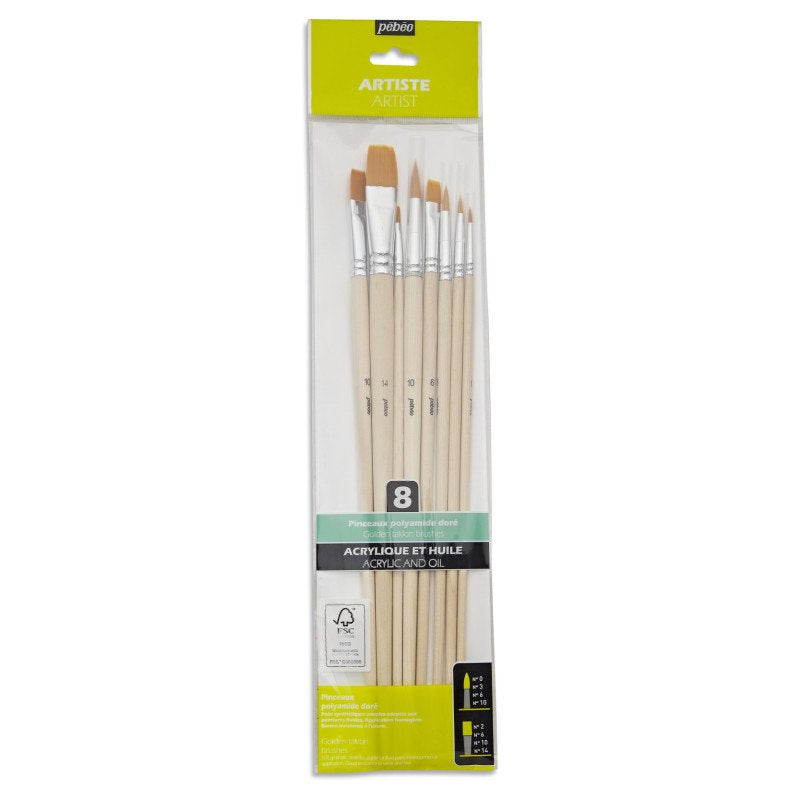 Pebeo brushes set 6 acrylic flats P952310