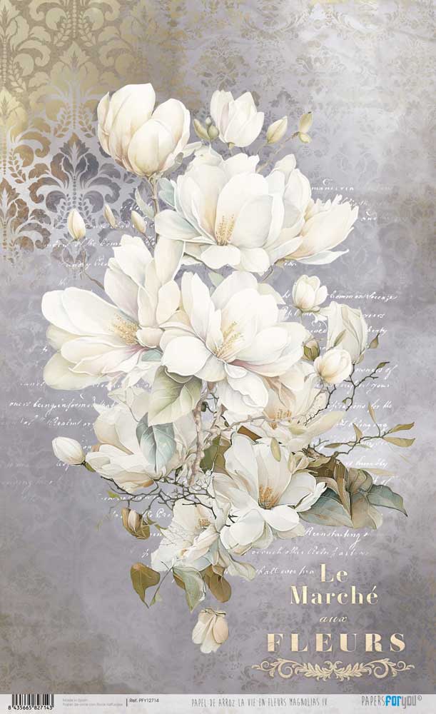 Papel arroz Papers for you 54x33cm La Vie en Fleurs Magnolias IV - PFY12714