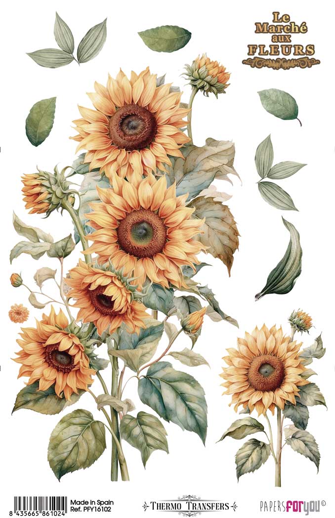 Thermo Transfers Papers for you 20x30cm 1 hoja Sunflowers - PFY16102