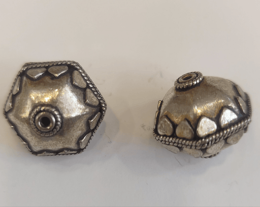 Abalorio plata grande hexagonal ABALORIO CENTROARTESANO