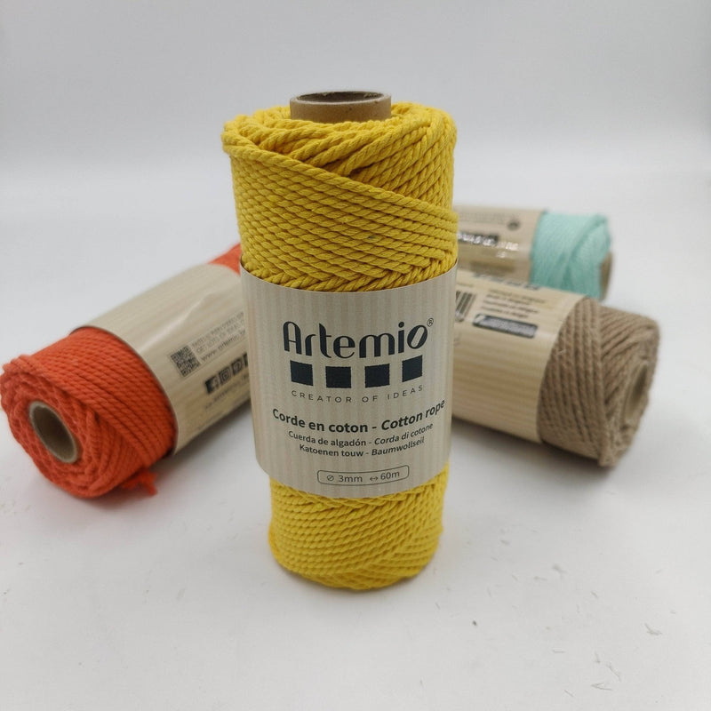 Artemio cordon de algodon de 3mm 60m 13030281 250g ocre ARTEMIO CENTROARTESANO