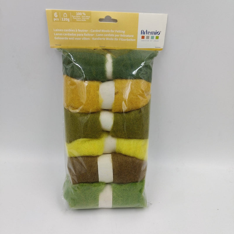 Lana Cardada para afieltrar Artemio 13070302 verdes ARTEMIO CENTROARTESANO