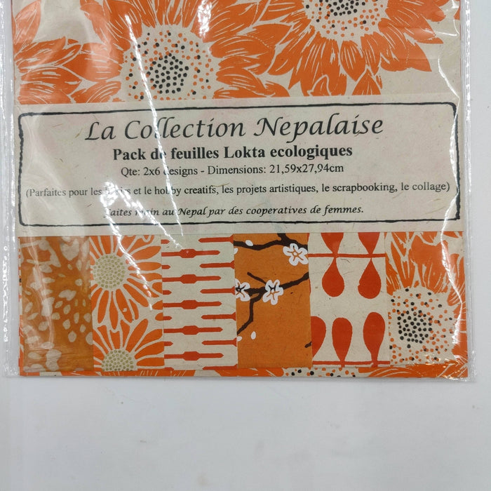 Nepalaise washi paper pack de 12hojas naranjas 11005380 ARTEMIO CENTROARTESANO