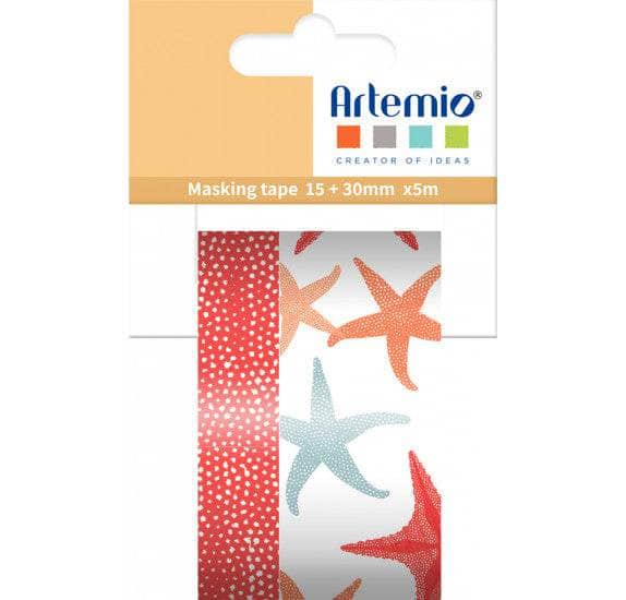 Artemio Masking Tape 30mm+15mmx5m estrellas de mar 11040179 ARTEMIO Oferta CENTROARTESANO