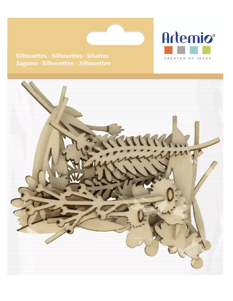 Artemio  siluetas de flores y hojas 17u de 6cm 14003692 ARTEMIO Oferta CENTROARTESANO