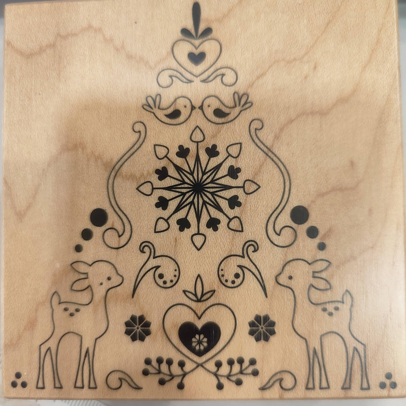 Sello de madera Arbol navideño 10x10cm ARTEMIO Oferta CENTROARTESANO