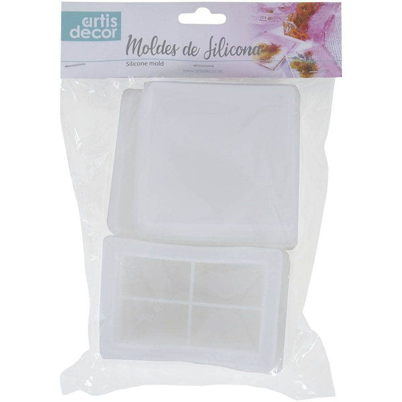 Artis decor molde de silicona para posavasos cuadrado con soporte ARTIS DECOR CENTROARTESANO