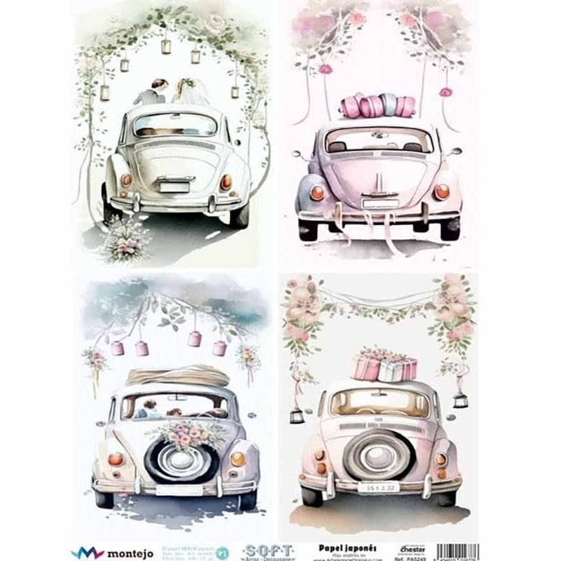 Cadence papel arroz JAPONES A3 PA5249 Coches de boda CADENCE CENTROARTESANO