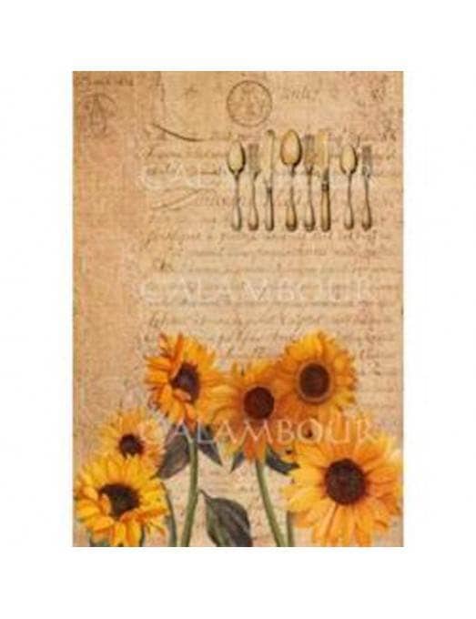 Calambour papel arroz 35x50 TCR39 girasoles CALAMBOUR CENTROARTESANO