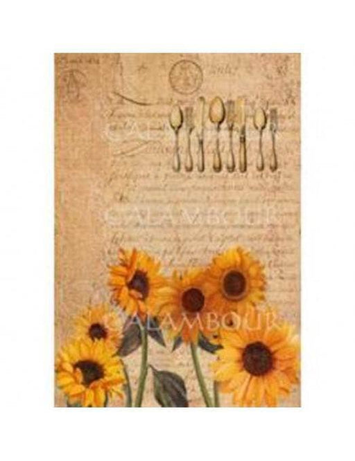 Calambour papel arroz 35x50 TCR39 girasoles CALAMBOUR CENTROARTESANO