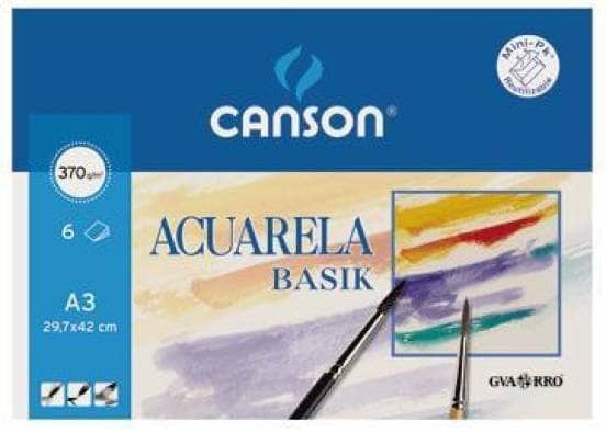 Canson Block espiral acuarela basik 370gr A3 6H 200402393 CANSON Oferta CENTROARTESANO