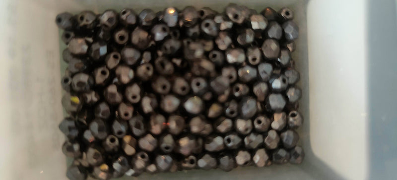 Bolas de cristal  Checas de 4mm Centroartesano Plata vieja CENTROARTESANO