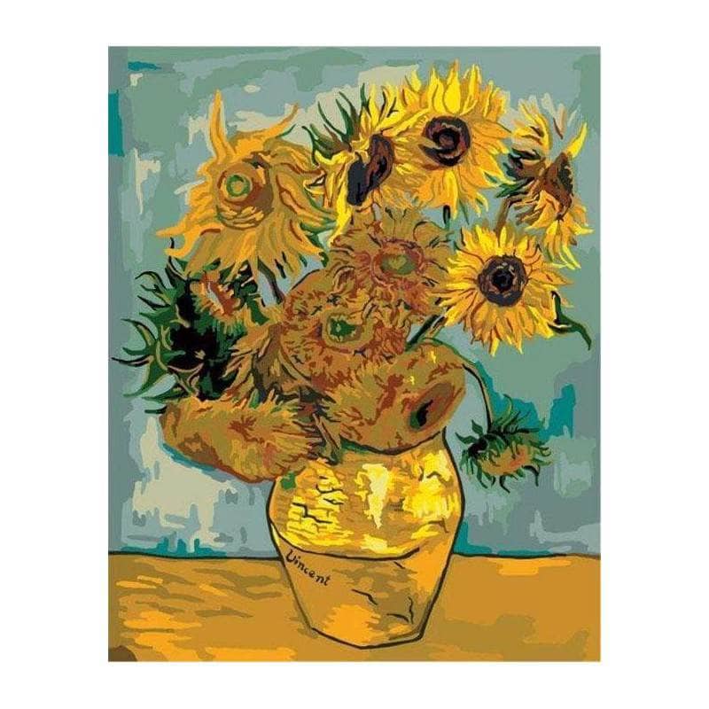 Pintar por numero Girasoles de Vangogh sobre bastidor 50x40cm CHOPO CENTROARTESANO