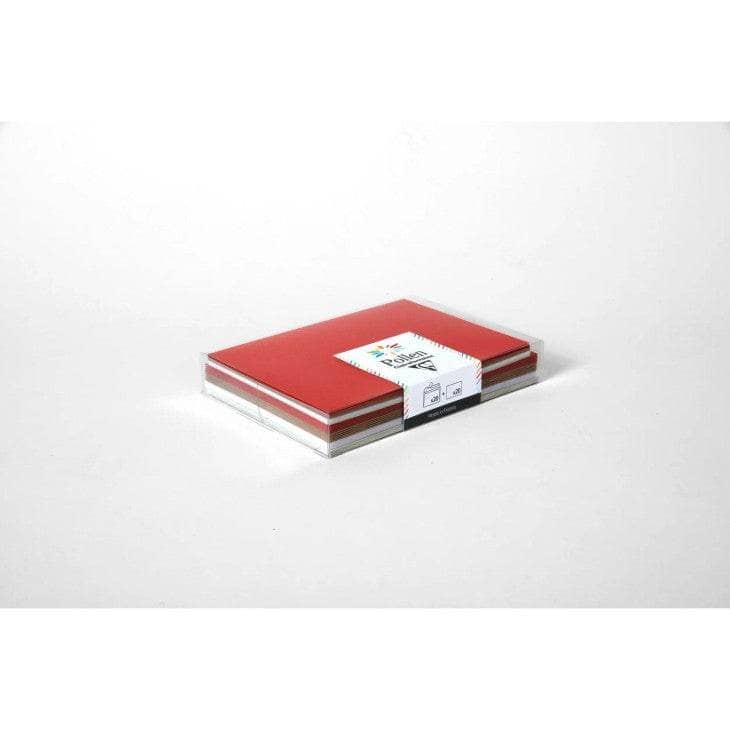 Kit Cofre Pollen liso, 20 sobres. c6 + 20 tarjetas blanco crema, rojo y kraft CLAIRE FONTAINE CENTROARTESANO