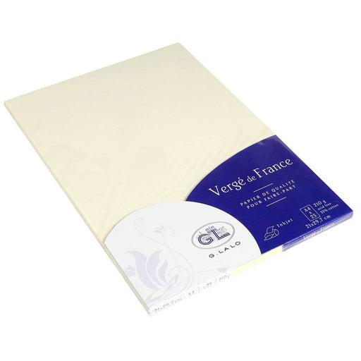 papel G.Lalo Verge de France color blanco roto 25unidades A4 210g CLAIRE FONTAINE CENTROARTESANO