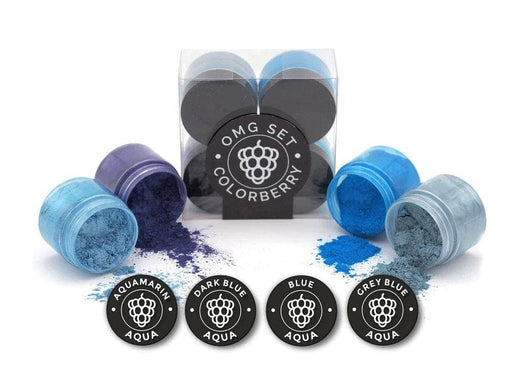 Colorberry Carat dry metallic pigment 25gx4 colores aqua COLORBERRY CENTROARTESANO