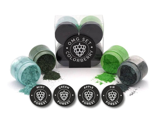 Colorberry Carat dry metallic pigment 25gx4 colores bosque COLORBERRY CENTROARTESANO