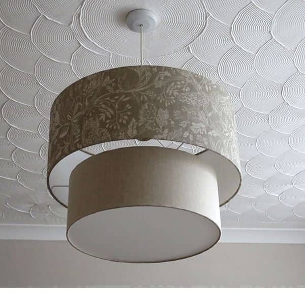 Kit de doble pantallas, cascada 2 conjuntos anillos metálicos para tambores de lamparas de 60cm/50cm de diámetro DANNELLS CENTROARTESANO