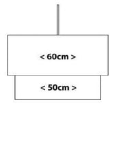 Kit de doble pantallas, cascada 2 conjuntos anillos metálicos para tambores de lamparas de 60cm/50cm de diámetro DANNELLS CENTROARTESANO