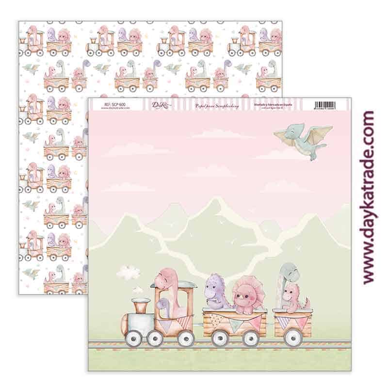 Dayka bloc Scrap scp-1050 26 papeles 20x20 Bebe 2024 "Puro amor" rosa DAYKA CENTROARTESANO
