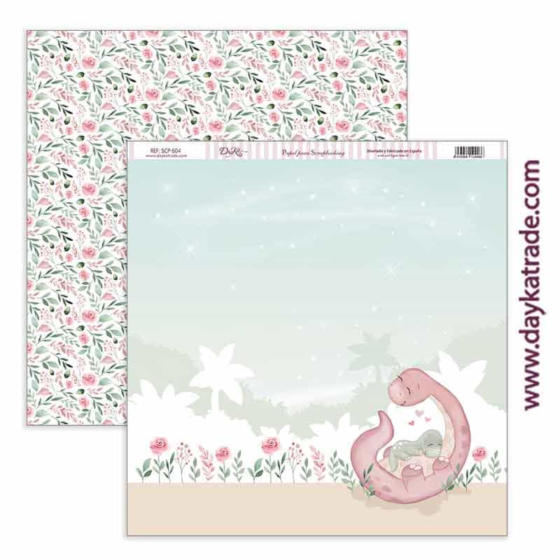 Dayka bloc Scrap scp-1050 26 papeles 20x20 Bebe 2024 "Puro amor" rosa DAYKA CENTROARTESANO