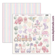 Dayka bloc Scrap scp-1050 26 papeles 20x20 Bebe 2024 "Puro amor" rosa DAYKA CENTROARTESANO
