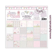 Dayka bloc Scrap scp-1050 26 papeles 20x20 Bebe "Puro amor" rosa DAYKA CENTROARTESANO