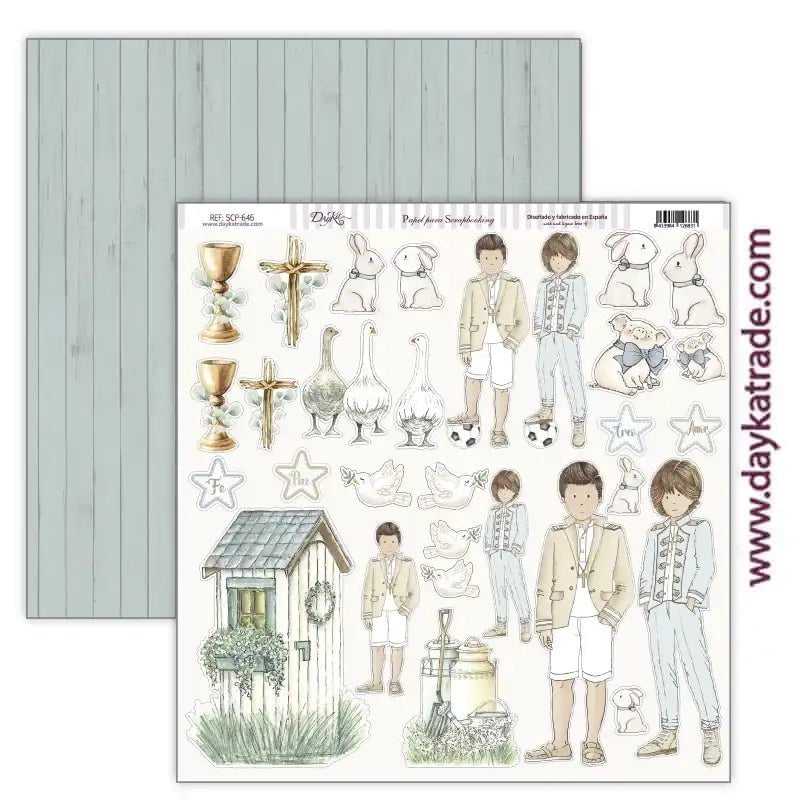 Dayka bloc Scrap scp-1053 26H 20x20 Comunion niño 2024 En comunion con la naturaleza DAYKA CENTROARTESANO