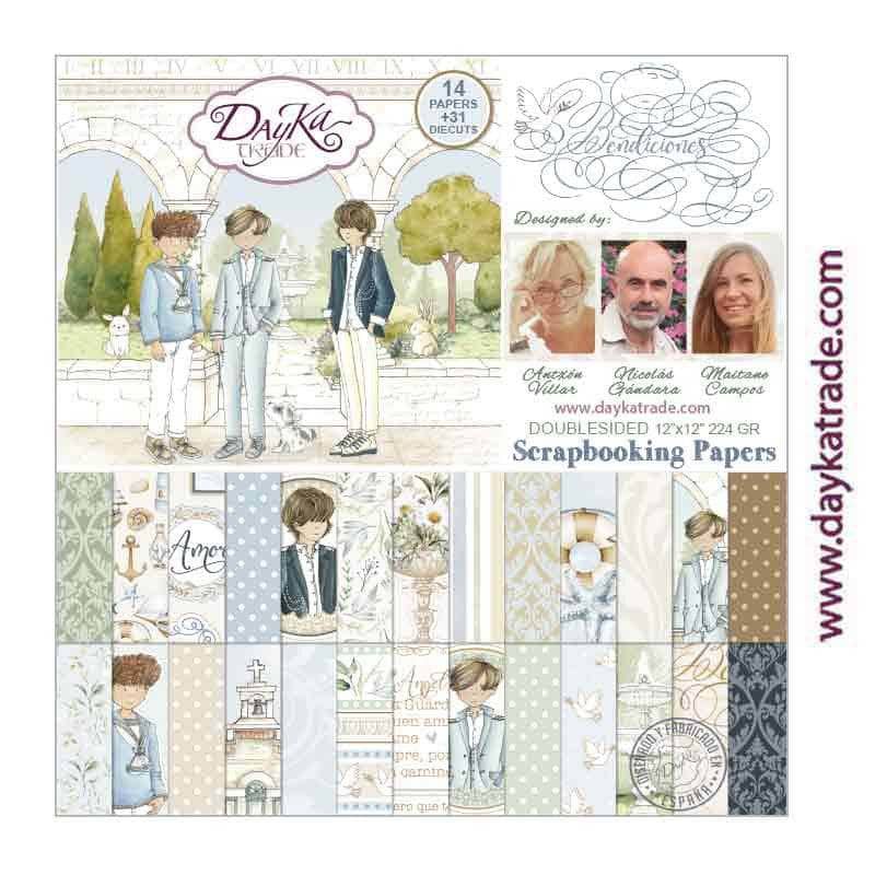 Dayka bloc Scrap scp-3045 14h+33diecuts 30X30 Comunion niño 2023 Bendiciones DAYKA CENTROARTESANO