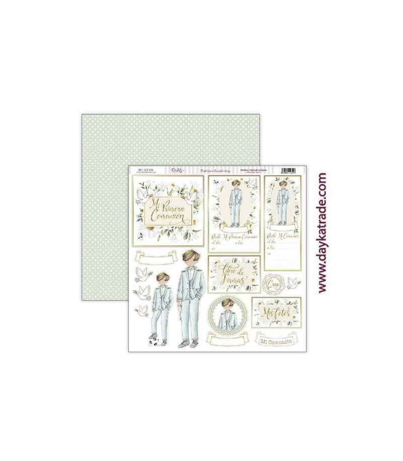 Dayka bloc Scrap scp-3045 14h+33diecuts 30X30 Comunion niño 2023 Bendiciones DAYKA CENTROARTESANO