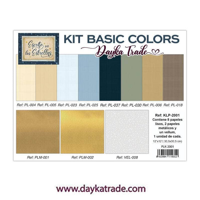 Dayka papel scrap Kit basic colors 30.5x30.5 PLK-2001 Escrito en las estrellas DAYKA CENTROARTESANO