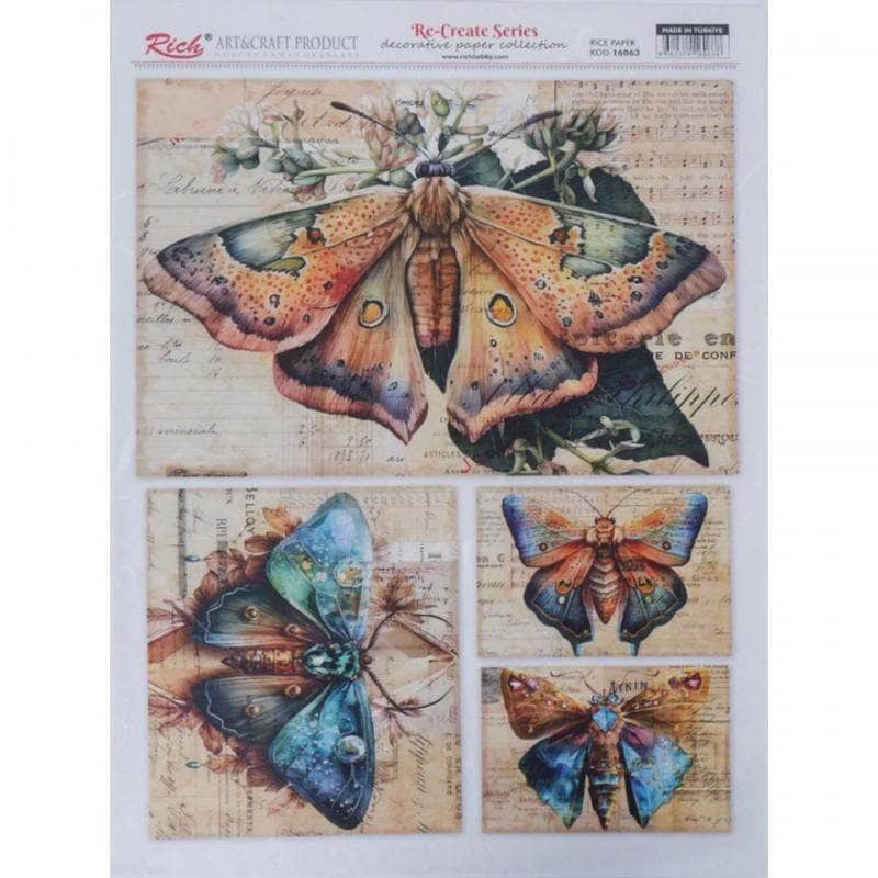 Papel arroz Rich hobby  papel decorativo flores 29,7x42cm nº16063 DECOMAN CENTROARTESANO