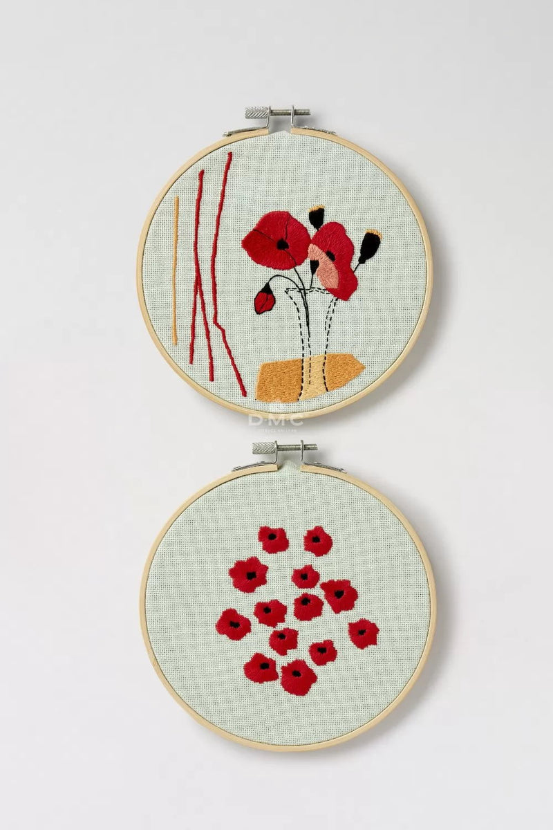 DMC Mindful Making kit duo de bordado TB177 Campo amapolas DMC CENTROARTESANO