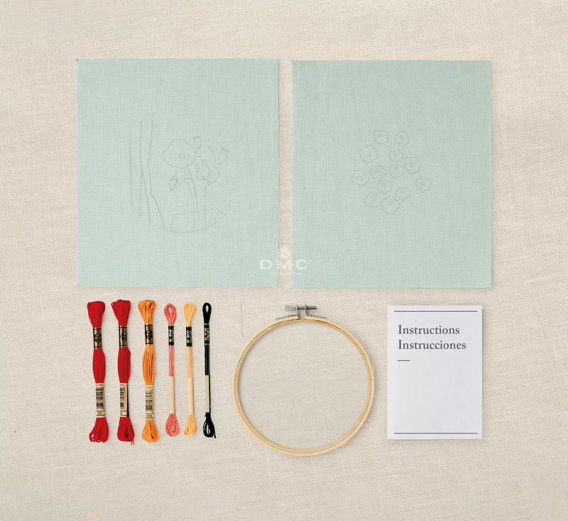 DMC Mindful Making kit duo de bordado TB177 Campo amapolas DMC CENTROARTESANO