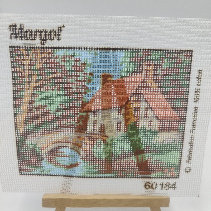 Margot Kit medio punto paisaje casa puente DMC CENTROARTESANO