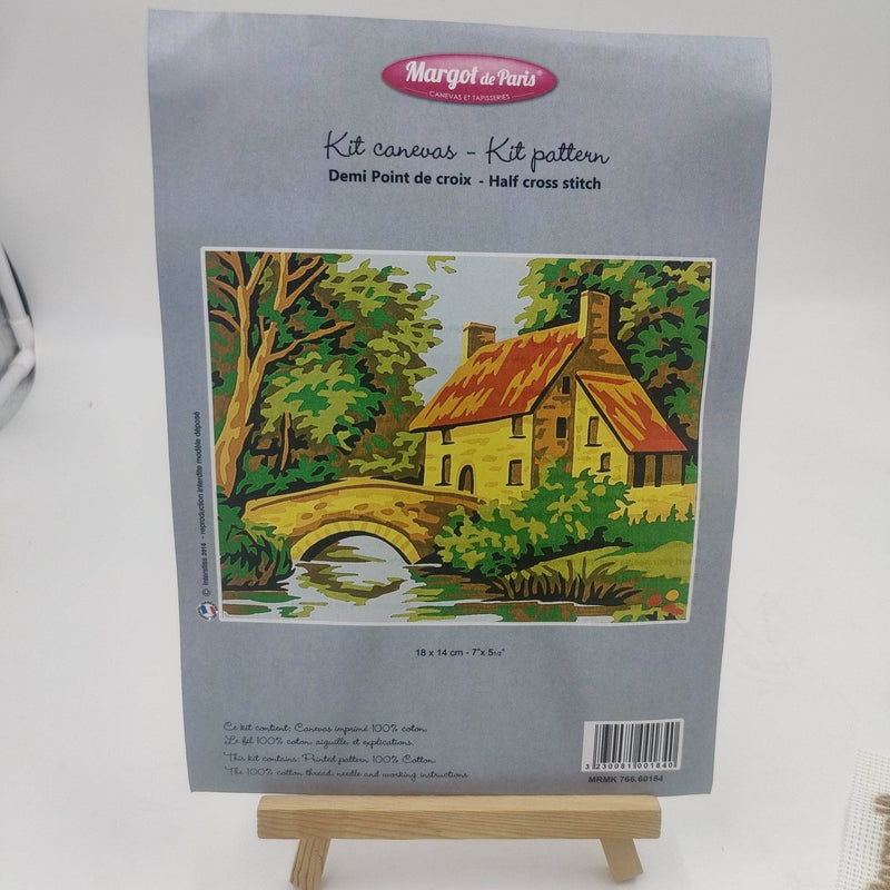 Margot Kit medio punto paisaje casa puente DMC CENTROARTESANO