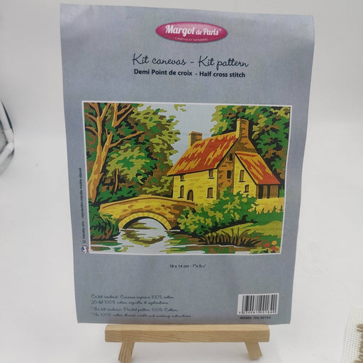 Margot Kit medio punto paisaje casa puente DMC CENTROARTESANO