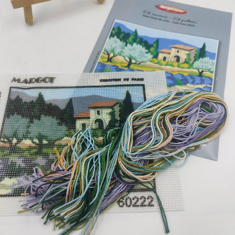 Margot Kit medio punto Paisajes Lavandas DMC CENTROARTESANO