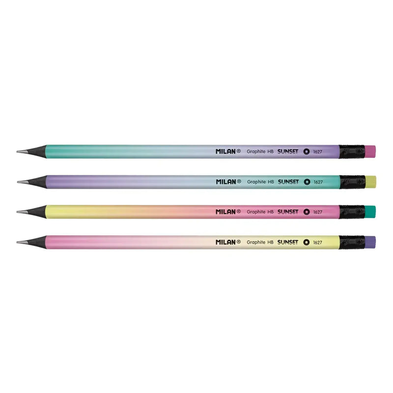 Bicolor triangular pencils 6 metallic-fluorescent colors