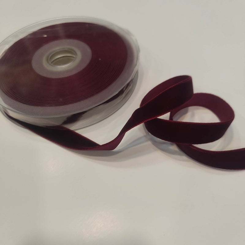 Cinta de terciopelo 16mm color 48 Burdeos se vende por metro JOSE ROSAS TABERNER CENTROARTESANO