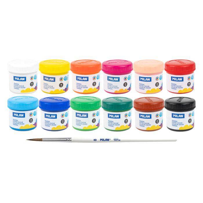 Milan estuche tempera 40ml 12ud colores surtidos 3212 MILAN CENTROARTESANO