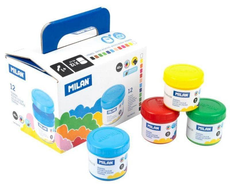 Milan estuche tempera 40ml 12ud colores surtidos 3212 MILAN CENTROARTESANO