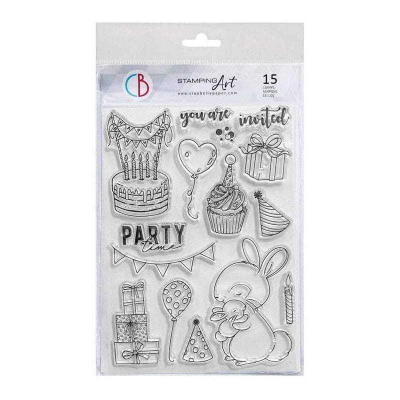 Ciao Bella set de sellos silicona transparentes PS8099 Party time MONTEJO CENTROARTESANO