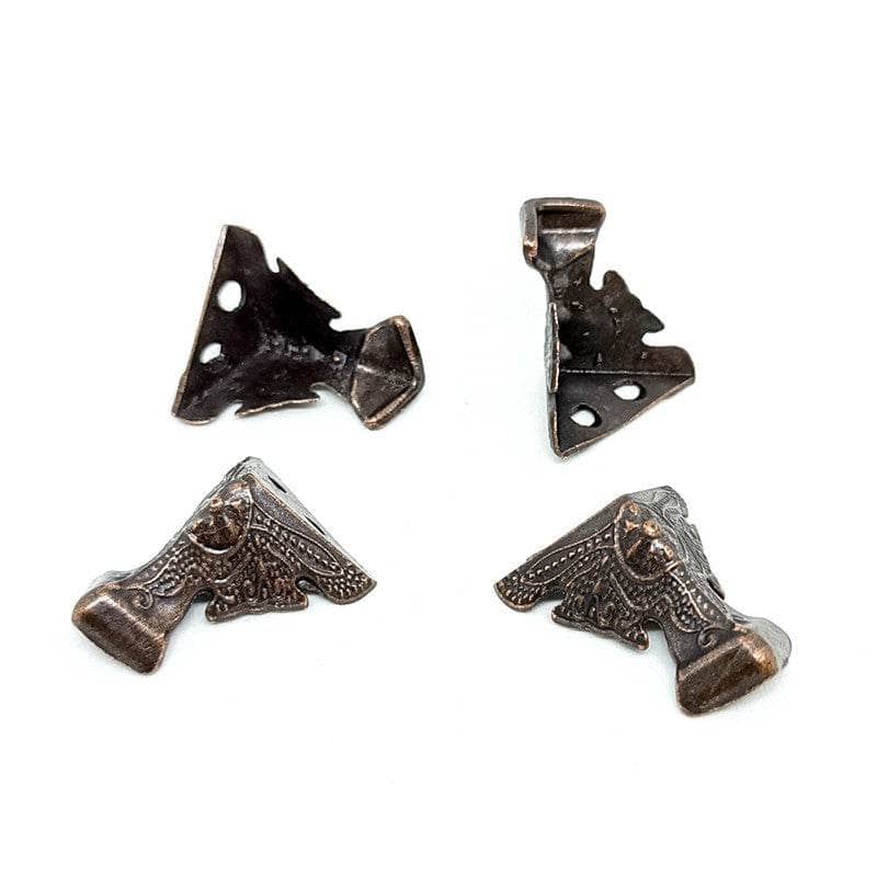 Pata angular metalica para caja 2.5x2.5x1.3cm 4ud LEG01 bronce antiguo MONTEJO CENTROARTESANO