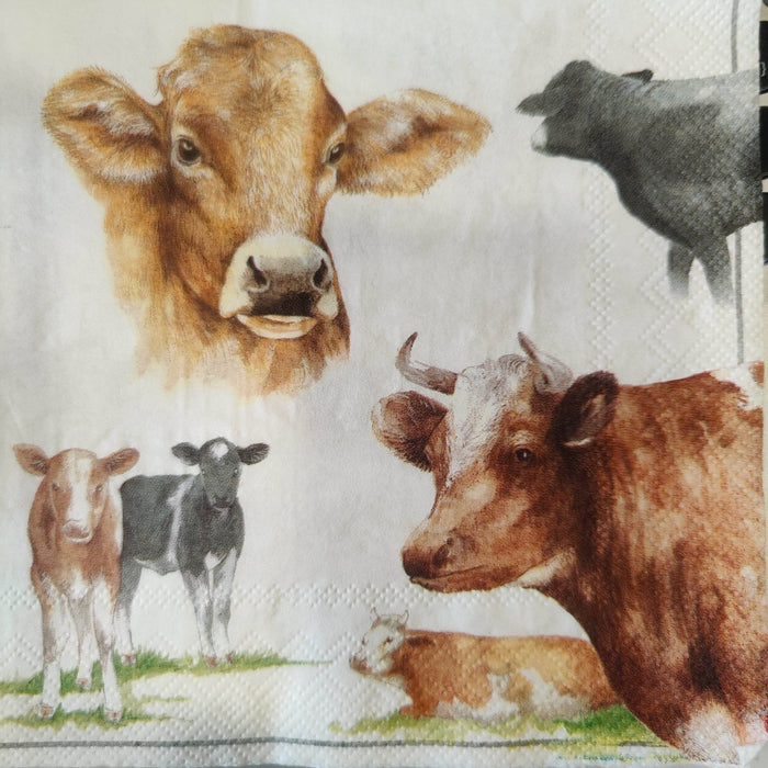 Servilleta decoupage animales vacas 5 PAP STAR CENTROARTESANO