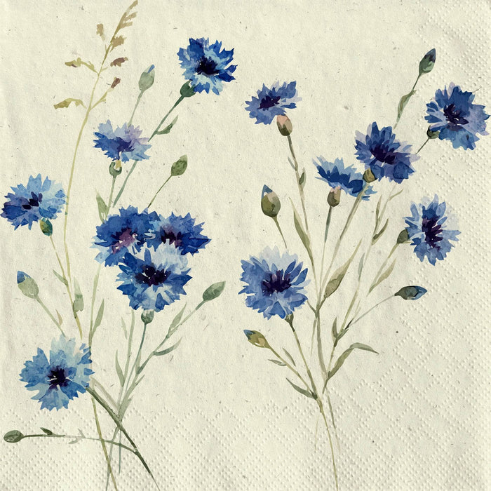 Servilleta decoupage flores azules PAP STAR CENTROARTESANO
