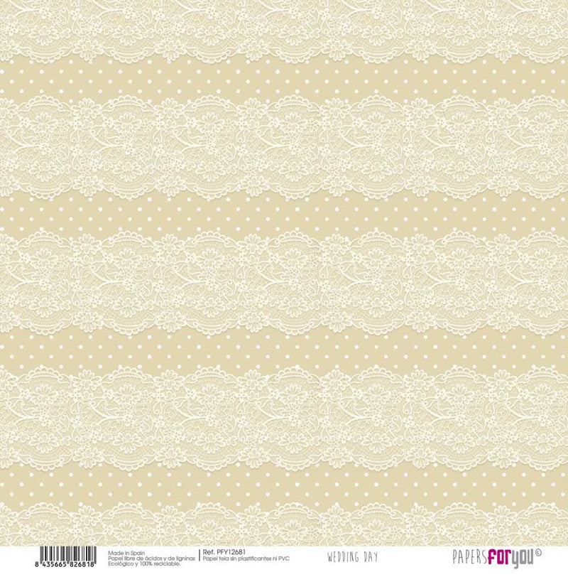 Kit papel entelado Papers For You, 8 unidades Wedding day collection pfy12675 PAPERS FOR YOU CENTROARTESANO