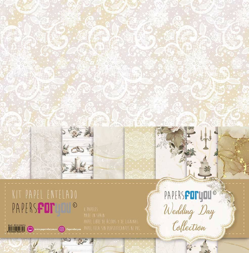 Kit papel entelado Papers For You, 8 unidades Wedding day collection pfy12675 PAPERS FOR YOU CENTROARTESANO
